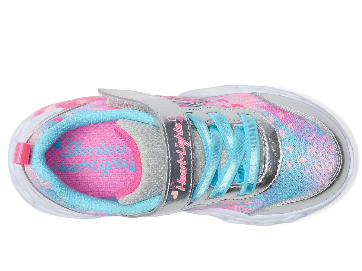 Skechers Infinite Heart Lights Zapatillas para niña | Casual, luces S, entresuela iluminada, cierre adaptable, gancho y bucle