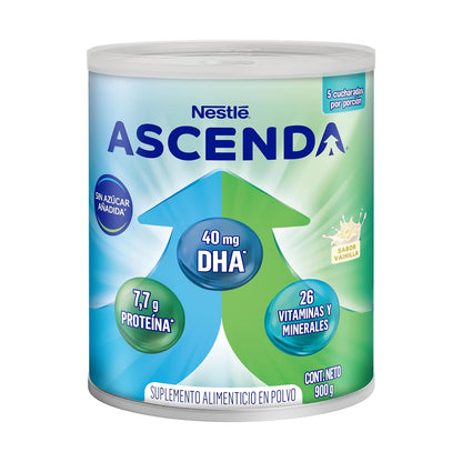 ASCENDA Suplemento Alimenticio Sabor Vainilla Lata de 900g