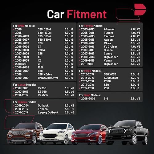 BDFHYK BD-05-01806-SP Juego de 6 Bujías de Iridio para BMW 128i/330i/X3/X5 Lexus ES350/RX350/RX450h Subaru Legacy/Outback Toyota 4Runner/Camry, Reemplaza 6619