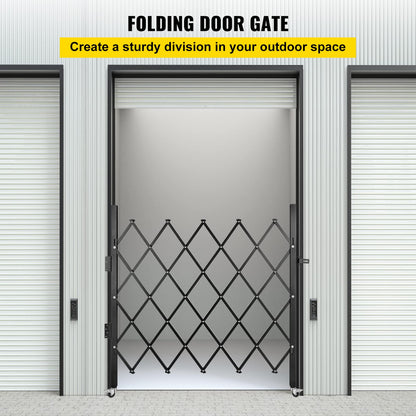 VEVOR Puerta de Seguridad Plegable Simple, Puerta de Seguridad en Acordeón de Acero, Puerta de Seguridad Expandible Flexible, Puerta de Tijera o Puerta con Candado, Peso del Artículo 8,1 kg