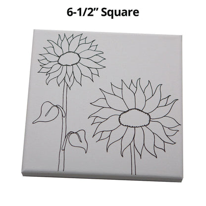S&S Worldwide - Juego de 12 tablas de lienzo acrílico blanco, 6-1/2" x 6-1/2" cada una, para niños y adultos, listo para pintar, artesanías