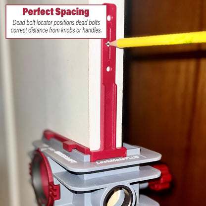 Milescraft 1338 Lock Mate PLUS - Kit de instalación de cerradura de puerta profesional, plantilla de cerradura de puerta para puertas de madera/metal con 1-3/8 pulgadas y 1-3/4 pulgadas de grosor.