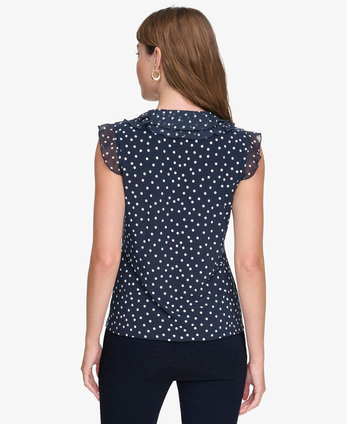 Tommy Hilfiger - Camisas de Trabajo sin Mangas con Volantes para Mujer