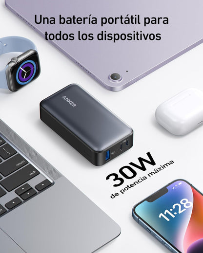 Anker Power Bank, Cargador portátil con Salida máxima PD de 30 W (PowerCore 30 W), batería de 10,000 mAh para iPhone Series, iPad Pro y Más(Green)
