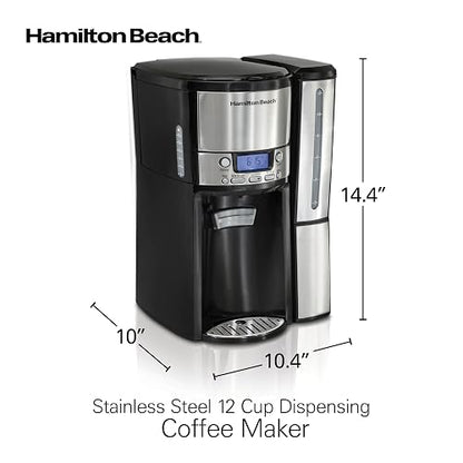 Cafetera Programable Hamilton Beach Capacidad de 12 Tazas Color Gris con Negro Modelo 47950