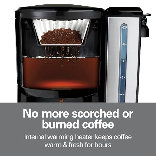 Cafetera Programable Hamilton Beach Capacidad de 12 Tazas Color Gris con Negro Modelo 47950