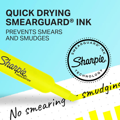 Sharpie Accent Marcatextos Tank-Style, 6-Pack, colores surtidos (25076), Amarillo fluorescente