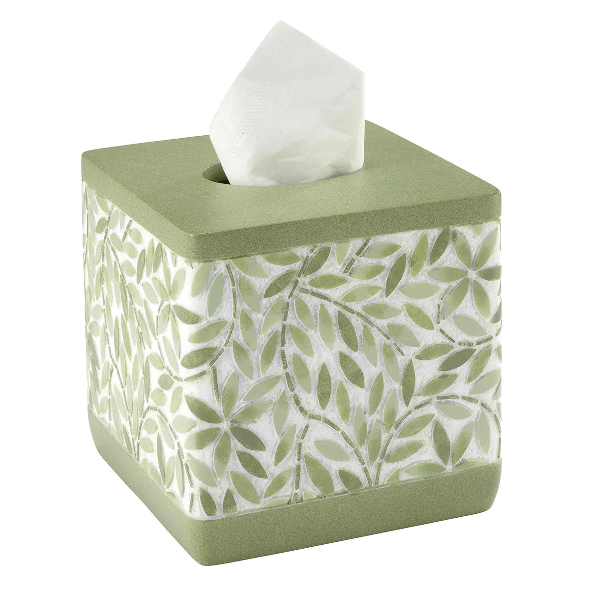 Avanti Linens - Funda para Caja de pañuelos, Accesorios de Resina para encimeras, artículos Esenciales para baño de Invitados (colección Stratford, Verde)