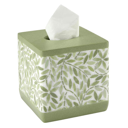 Avanti Linens - Funda para Caja de pañuelos, Accesorios de Resina para encimeras, artículos Esenciales para baño de Invitados (colección Stratford, Verde)