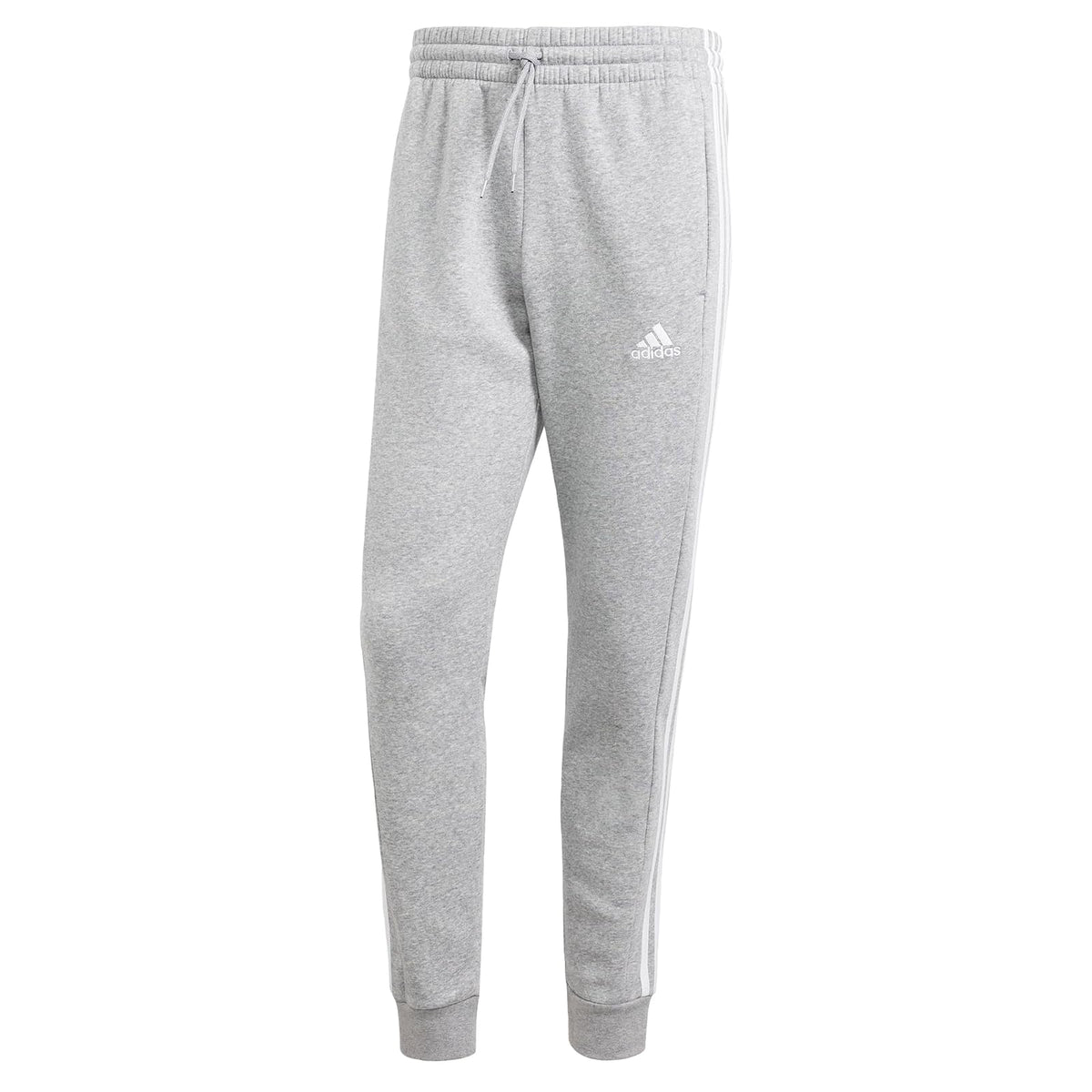 Adidas Essentials - Pantalones de Forro Polar con 3 Rayas y puños cónicos Pantalón Deportivo para Hombre - mediano, gris - CH Corto