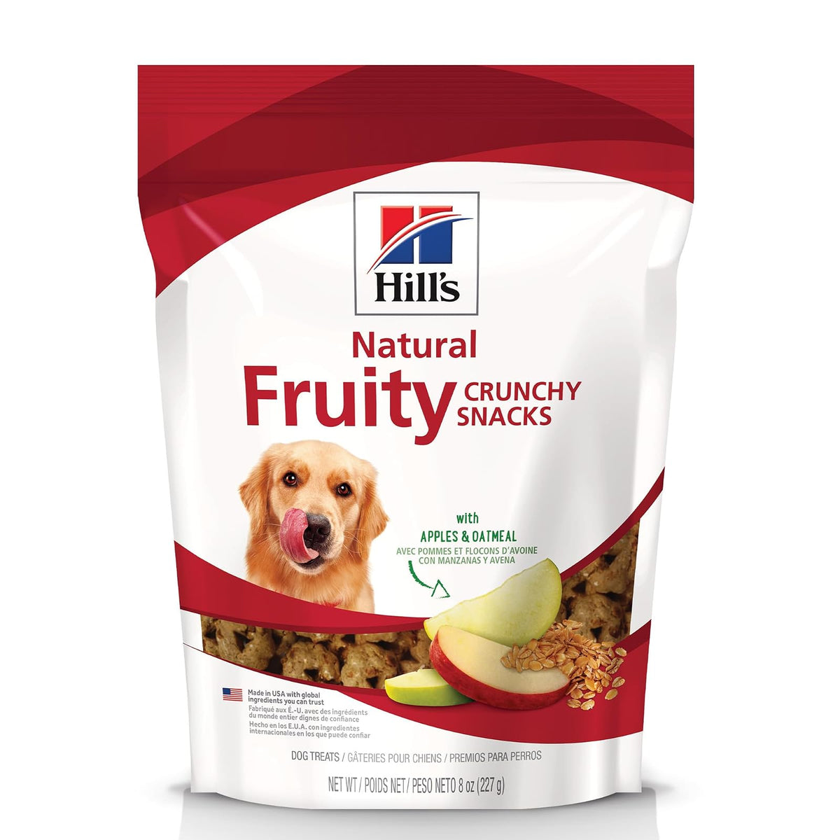 Hill's Science Diet Premios para Perro con Manzana Y Avena 230G | Premios Hill's para perro, digestión saludable, sistema inmunológico fuerte, omega-6 y vitamina E