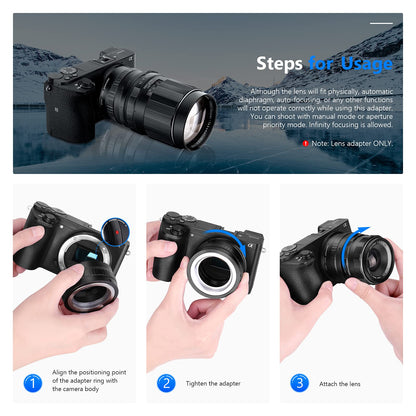 NEEWER Lens Mount Adapter for M42 Lens to Sony NEX E-Mount Camera,Fits Sony A7 A7S/A7SII A7R/A7RII A7II A3000 A6000 A6300 NEX-3 NEX-3C NEX-5 NEX-5C NEX-5N NEX-5R NEX-6 NEX-7 NEX-VG10/20