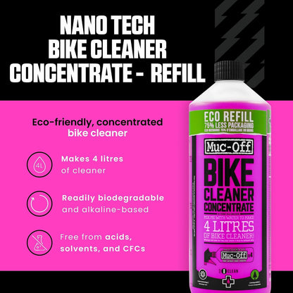 Muc-Off Limpiador Concentrado de Bicicleta, Nano Gel Biodegradable, Rosado, 1 L, 347US