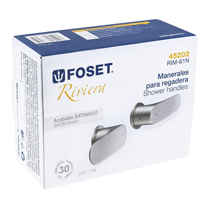 Foset Riviera RIM-61N, Juego de 2 manerales, regadera, satín, Riviera