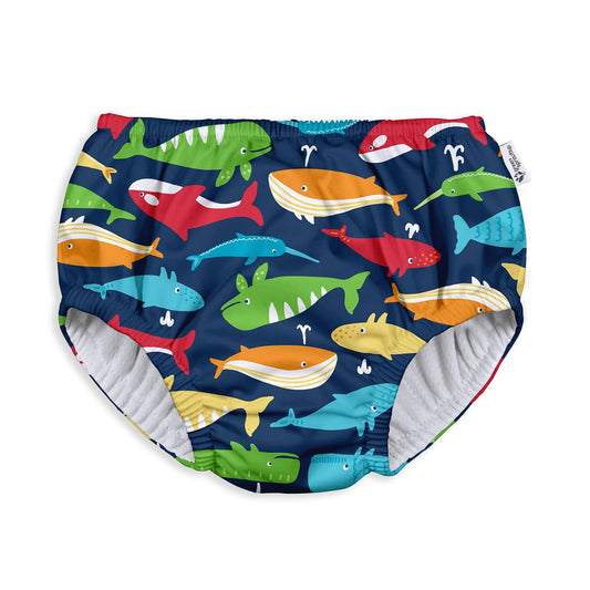 Green Sprouts - Pañal de natación Absorbente Reutilizable, Liga de Ballenas Marinas, 12 Meses