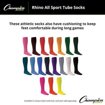 Champion Sports Rhino - Calcetines deportivos para todos los deportes, varios tamaños y colores