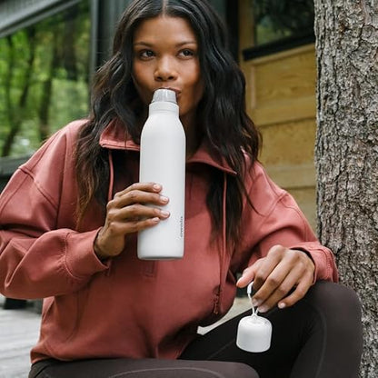Owala FreeSip Twist - Botella de agua de acero inoxidable con popote para deportes y viajes, sin BPA, 24 onzas, ponche de frutas
