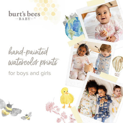 Burt's Bees Baby Pajamas Sleep and Play, Soft 100% Organic Cotton One-piece Pj With Non-slip Bee Grip Footies, Newborn Essentials Durmientes para bebés y niños pequeñosbebés niñas