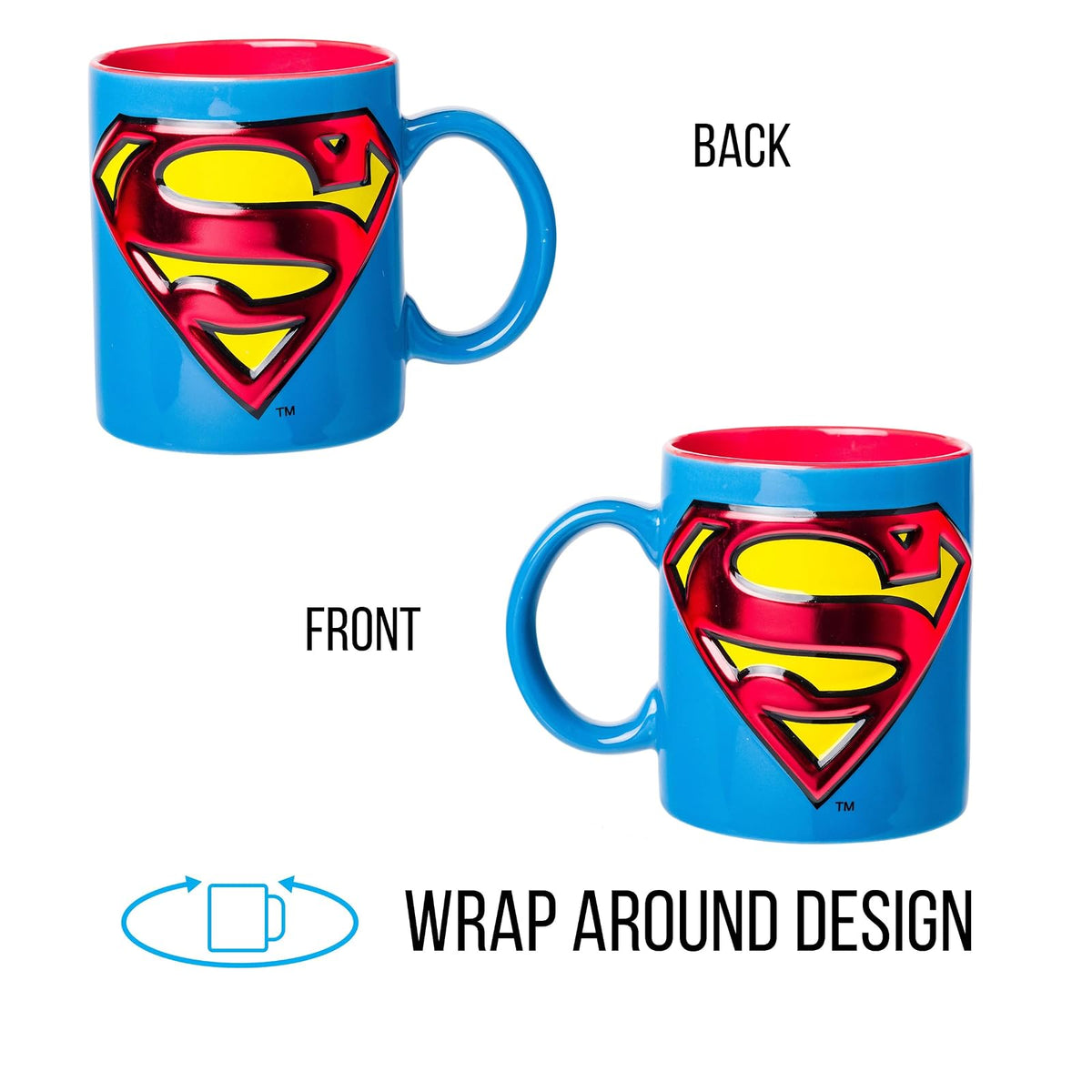 Silver Buffalo Superman Logo Icon - Taza de cerámica, 567 g | 0,59 litros