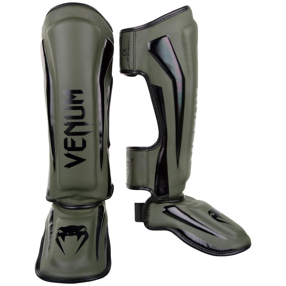 Venum Elite Espinilleras Rígidas - Caqui, negro, verde - M