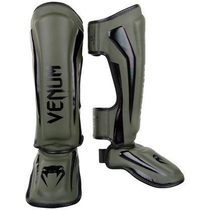 Venum Elite Espinilleras Rígidas - Caqui, negro, verde - M