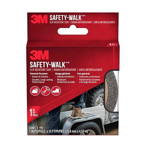 SAFETY-WALK 3M Cinta Antiderrapante Negra 1 rollo de 25.4mm x 4.57m | Ideal para zonas de alto tráfico, Uso general, Interior y exterior, Fácil de usar, cortar y colocar, Resistente