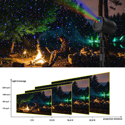 VanSmaGo Proyector Láser de Luces de Navidad para Exterior, Láser de 3 Colores, Espectáculo de Luces de Luciérnaga con Mando a Distancia RF, Regalo de Navidad, Decoración del Hogar, Jardín