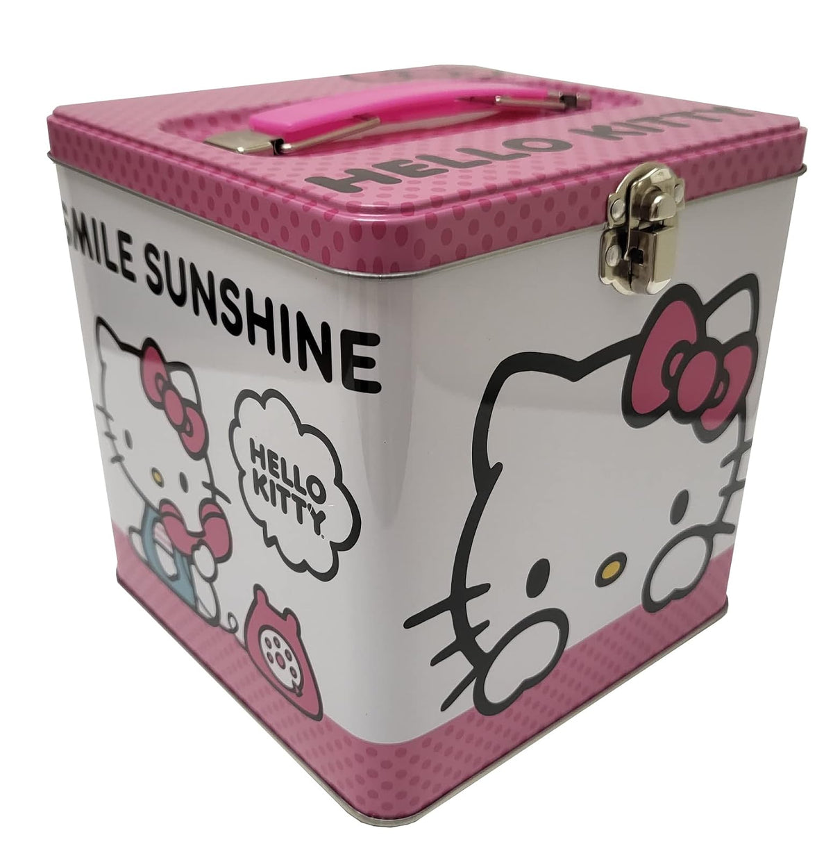 The Tin Box Company XL - Lata de almacenamiento con asa, Hello Kitty