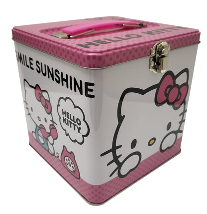 The Tin Box Company XL - Lata de almacenamiento con asa, Hello Kitty