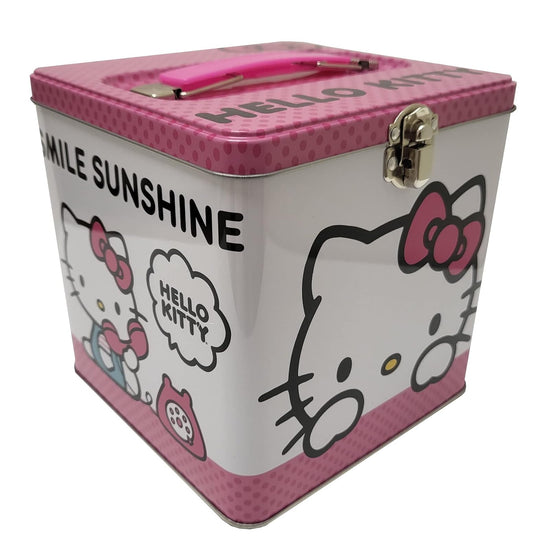 The Tin Box Company XL - Lata de almacenamiento con asa, Hello Kitty