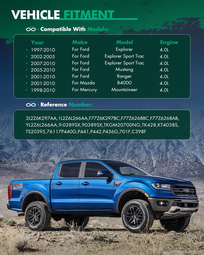 SCITOO Kit de Cadena de Distribución para Ford Mustang 2005-2010, Ford Explorer 1997-2010, Mazda B4000 4.0L V6
