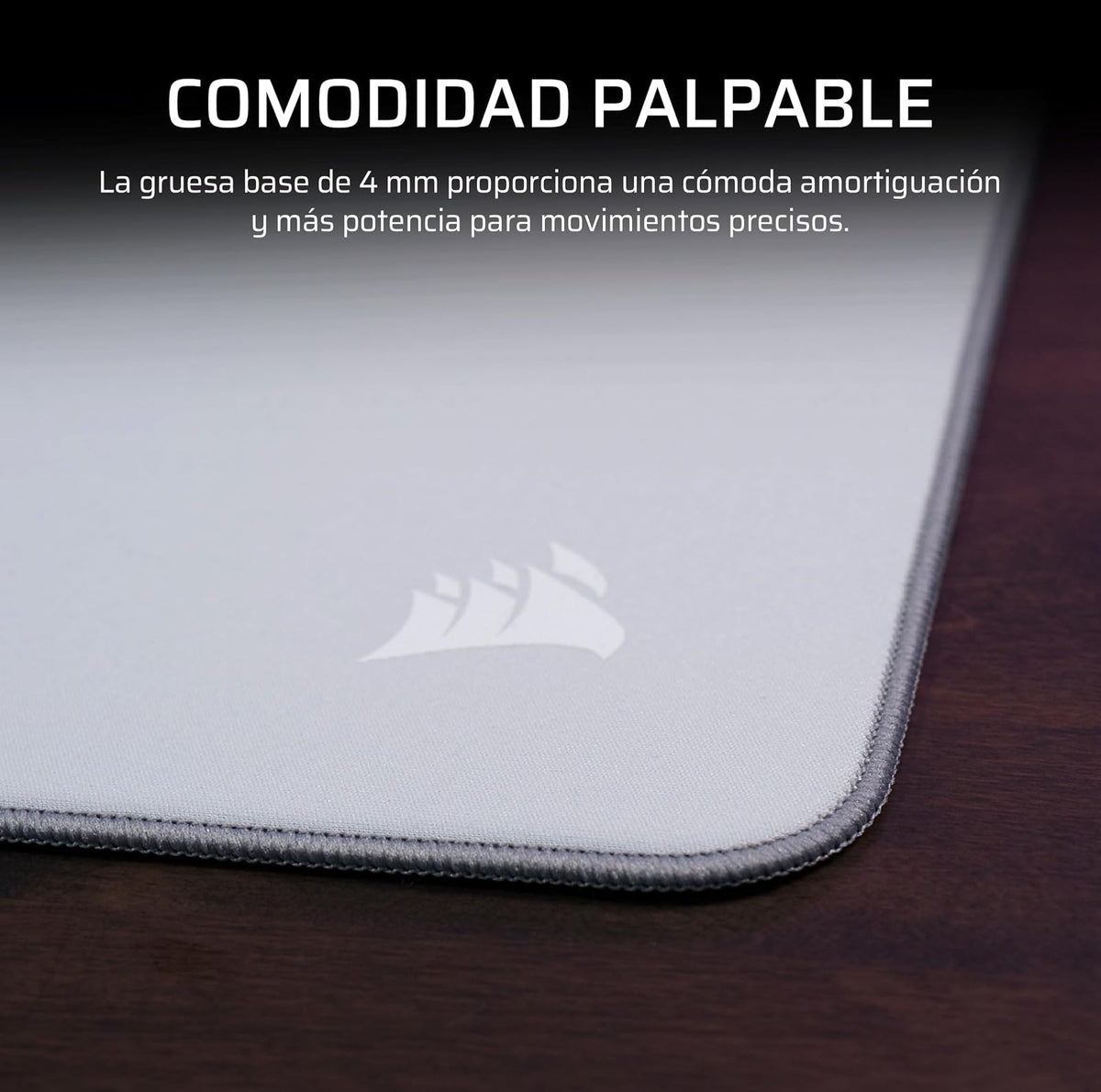 Corsair MM Pro Control Mediana Alfombrilla para Ratón Gaming – Gris | Optimizadas para Esports y para Ajustes de Precisión y Microajustes, Base de Antideslizante, Bordes Inclinados y Cosidos