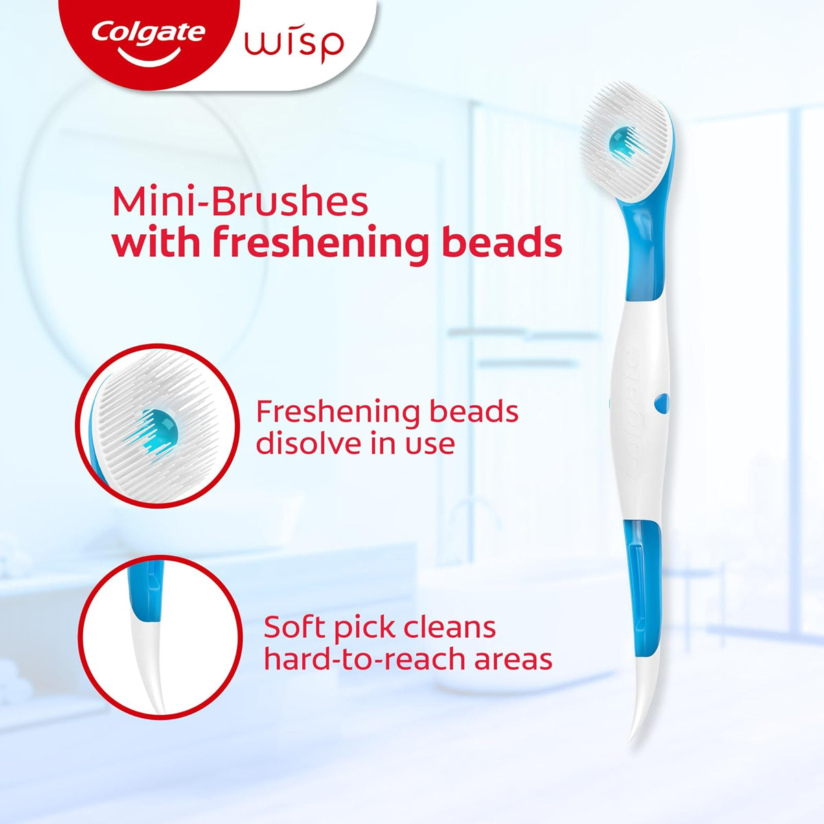 Colgate Max Fresh Wisp Disposable Mini Toothbrush, Peppermint - 24 Count (4 Pack)
