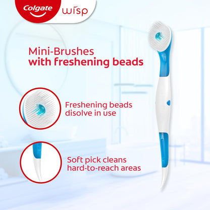 Colgate Max Fresh Wisp Disposable Mini Toothbrush, Peppermint - 24 Count (4 Pack)