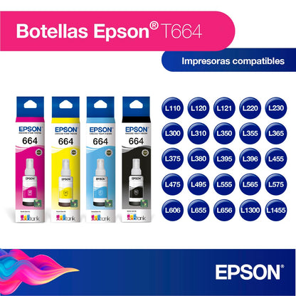 Epson Ecofit Botellas de Tinta Neg-Cian-Mag-Ama T664 4 Unidades