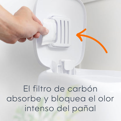 Set de regalo Diaper Genie Complete | Incluye 8 recambios redondos con fragancia Clean Laundry que pueden contener hasta 2160 pañales tamaño recién nacido y 1 filtro de carbón.