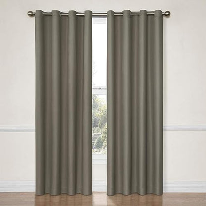 Eclipse Dane Grommet Panel de Cortina de Oscurecimiento, 52 x 63 pulgadas, Humo