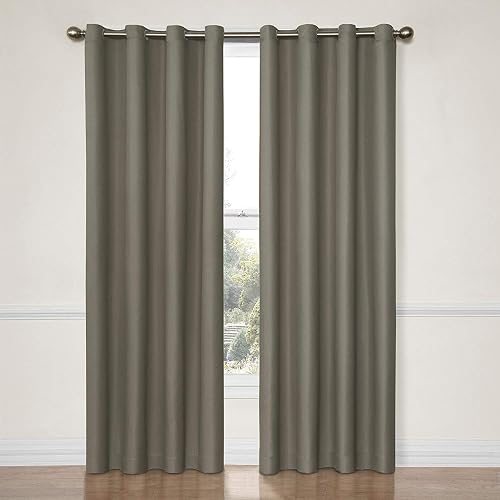 Eclipse Dane Grommet Panel de Cortina de Oscurecimiento, 52 x 63 pulgadas, Humo