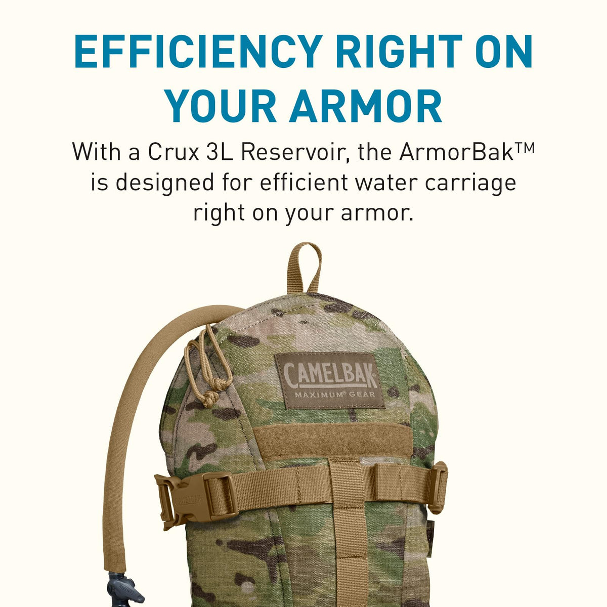 CamelBak ArmorBak Paquete de hidratación, con depósito Crux de 100 onzas (3.0 L) Mil-Spec