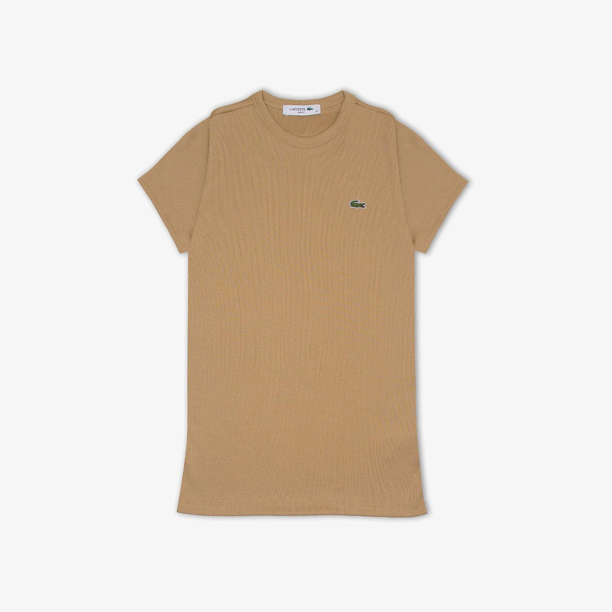 Lacoste Playera Slim fit de algodón orgánico y Manga Corta para Mujer, Hueso, 32
