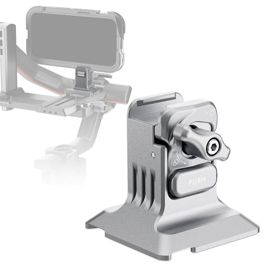 NEEWER Móvil Trípode Soporte Mount con Base Tipo Arca, Rosca 1/4", Liberación Rápida Clamp Compatible con iPhone 16 Pro MAX S25 Ultra Phone Cage dji RS4 Mini R4 Pro RS3 Pro RS2 RSC2, Plateado, PA124