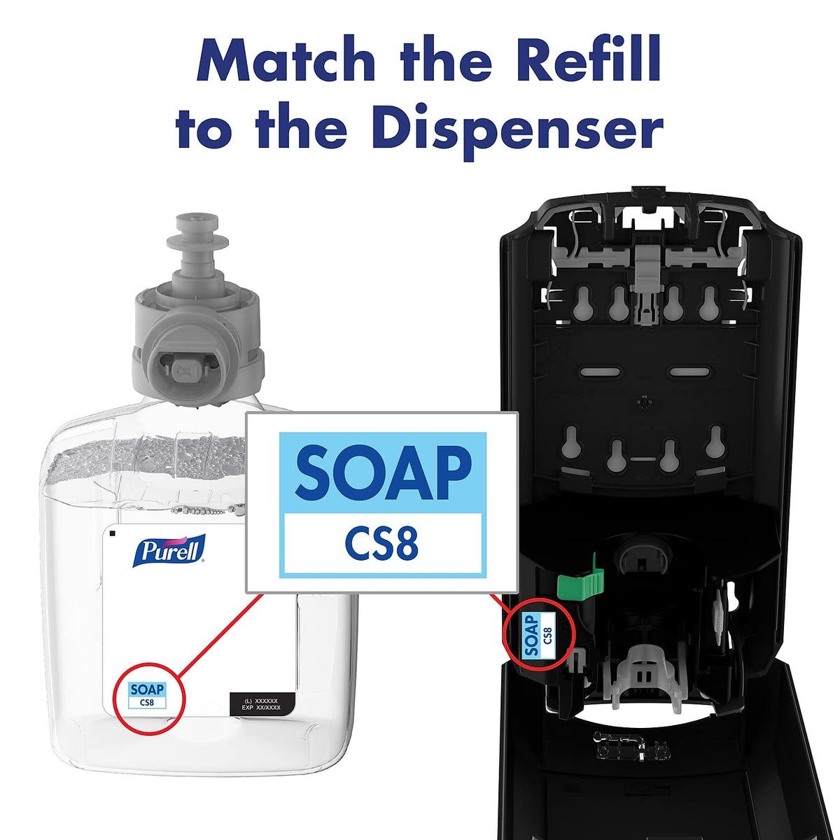 PURELL CS8 Dispensador automático de jabón de manos, grafito, para recambios de jabón PURELL CS8 de 1200 ml (paquete de 1) - 7834-01 - Fabricado por GOJO, Inc.