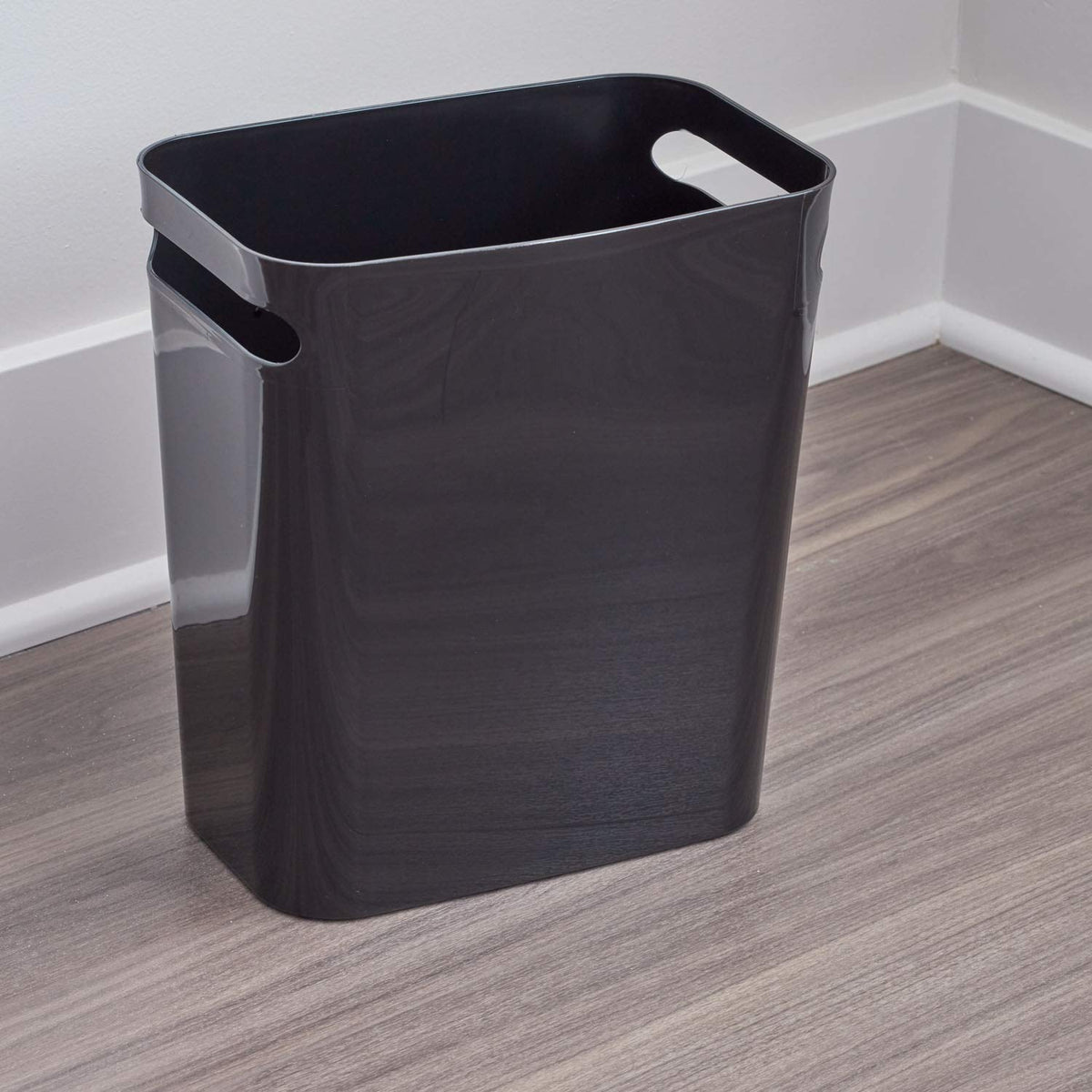 InterDesign Una - Papelera (30,5 cm), Color Azul, Basurero, Negro, 10" Inch, 1