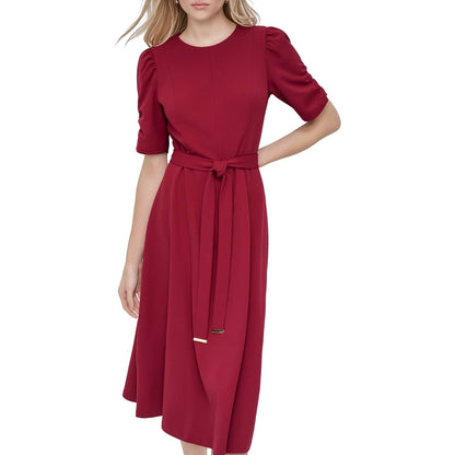 DKNY - Vestido de crepé para Mujer con Cuello Joya