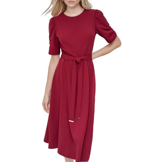 DKNY - Vestido de crepé para Mujer con Cuello Joya