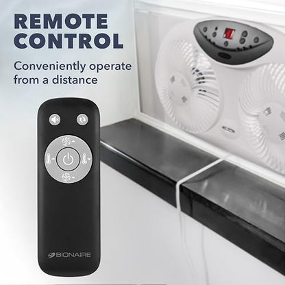 Jarden Bionaire Ventilador de Ventana Delgado con Controles manuales (BWF0502M-WM), Blanco, 2 Blades, 1