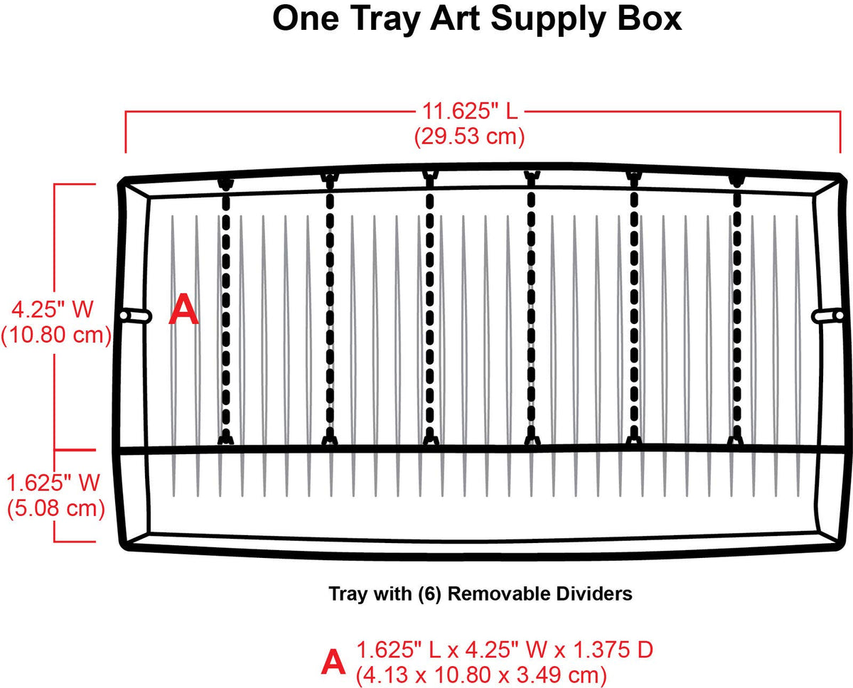 ArtBin - Caja con charola para materiales de arte, One Tray, 1, 1