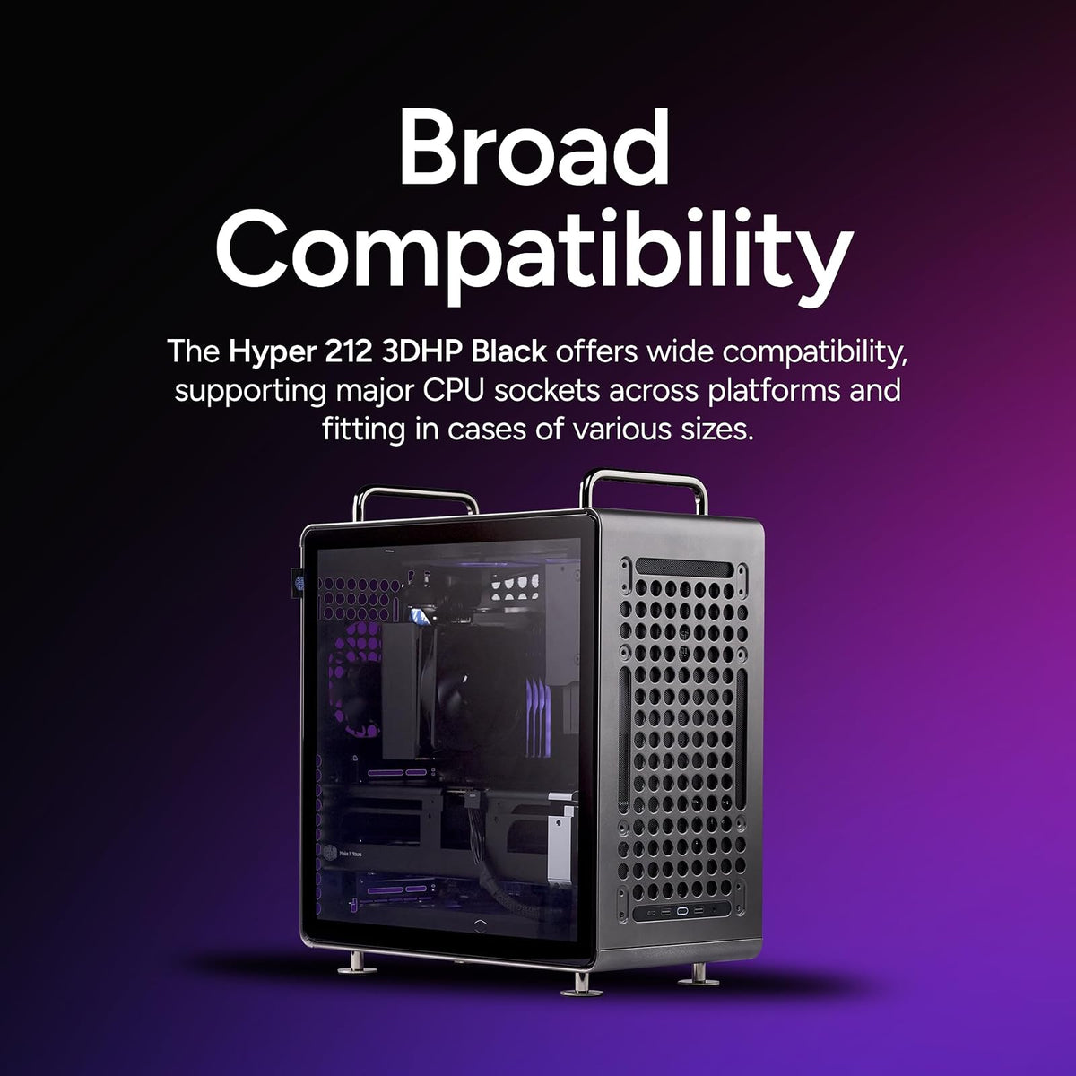 Cooler Master Hyper 212 3DHP CPU Air Cooler – Tecnología patentada de tubería de calor 3D, ventilador PWM de alto flujo de aire de 120 mm, refrigeración silenciosa y fácil instalación, AMD AM5/AM4 e