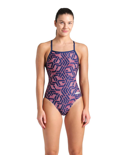 Arena Escape Team Traje de Baño de Entrenamiento para Mujer - 34 - Navy - Team Red White Blue