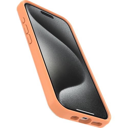 OtterBox - Funda Transparente para iPhone 15 Pro (Solo en inglés) Symmetry Series, Hongos (Naranja), se Ajusta a MagSafe, Ultra Elegante y Bordes elevados Que protegen la cámara y la visualización